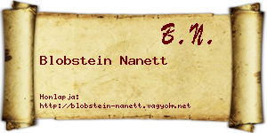 Blobstein Nanett névjegykártya